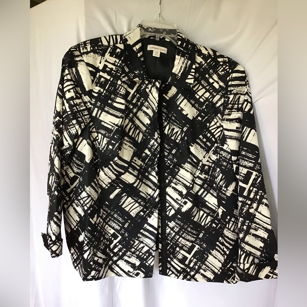 Plus Size Black and White Blazer
